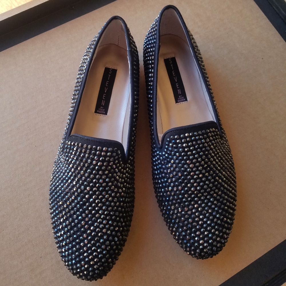 NWT Steve Madden Black Studded Loafers - 8 1/2W